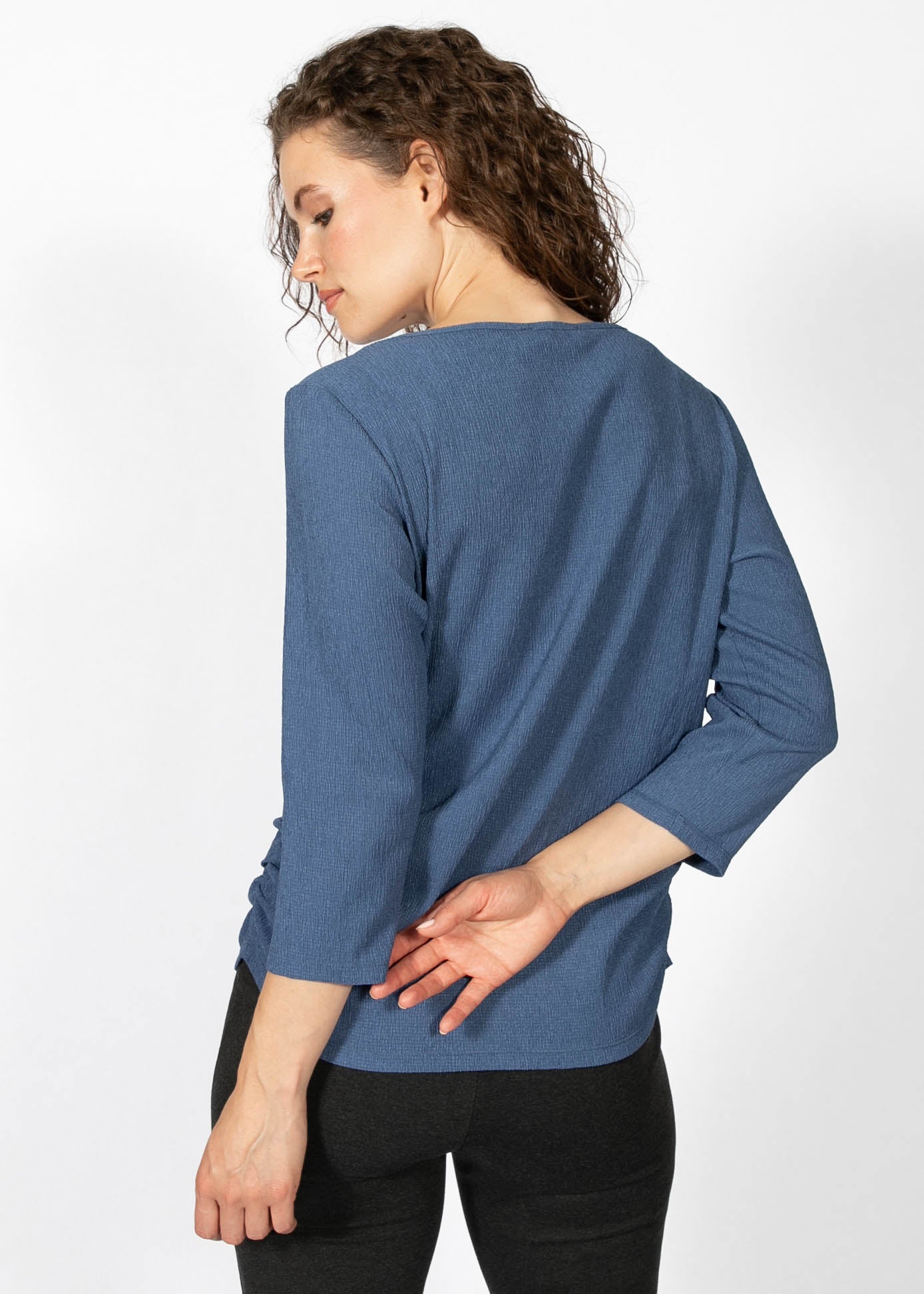 Haut en Tricot à Manches 3/4 avec Collier
