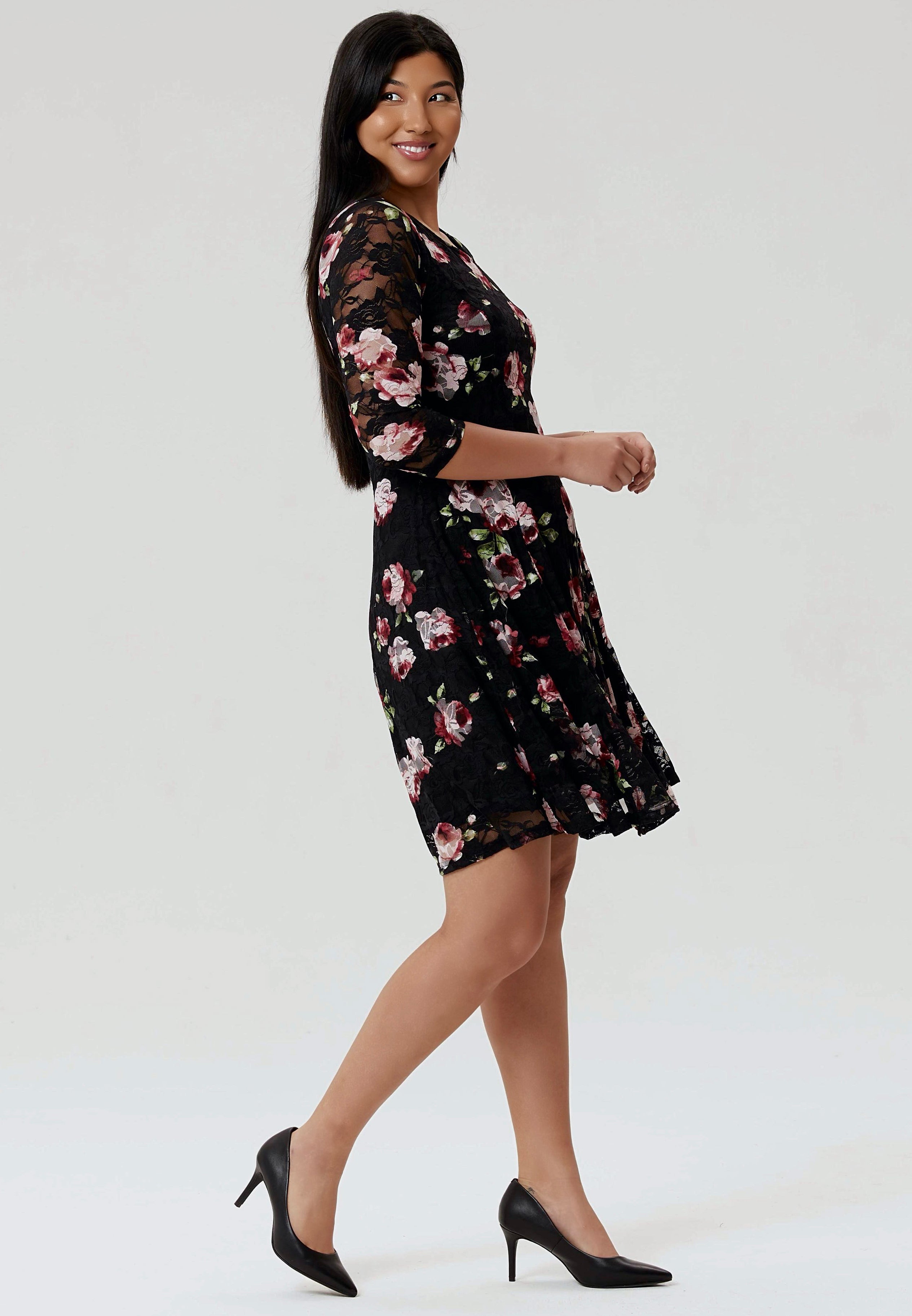 FLORAL LONG SLEEVE DRESS