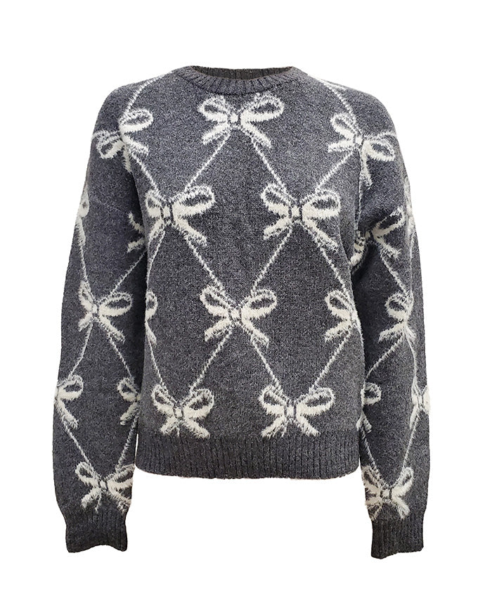 PULL À MANCHES LONGUES MOTIF NOEUD PAPILLON