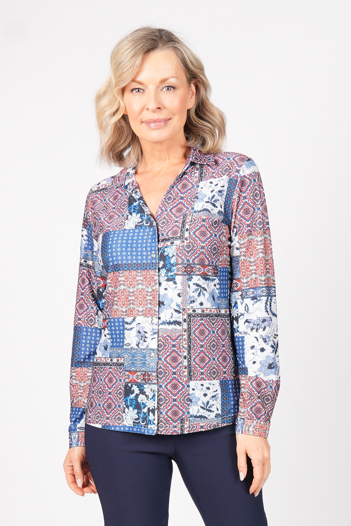BLOUSE MANCHES LONGUES AVEC IMPRIMÉ MOSAÏQUE