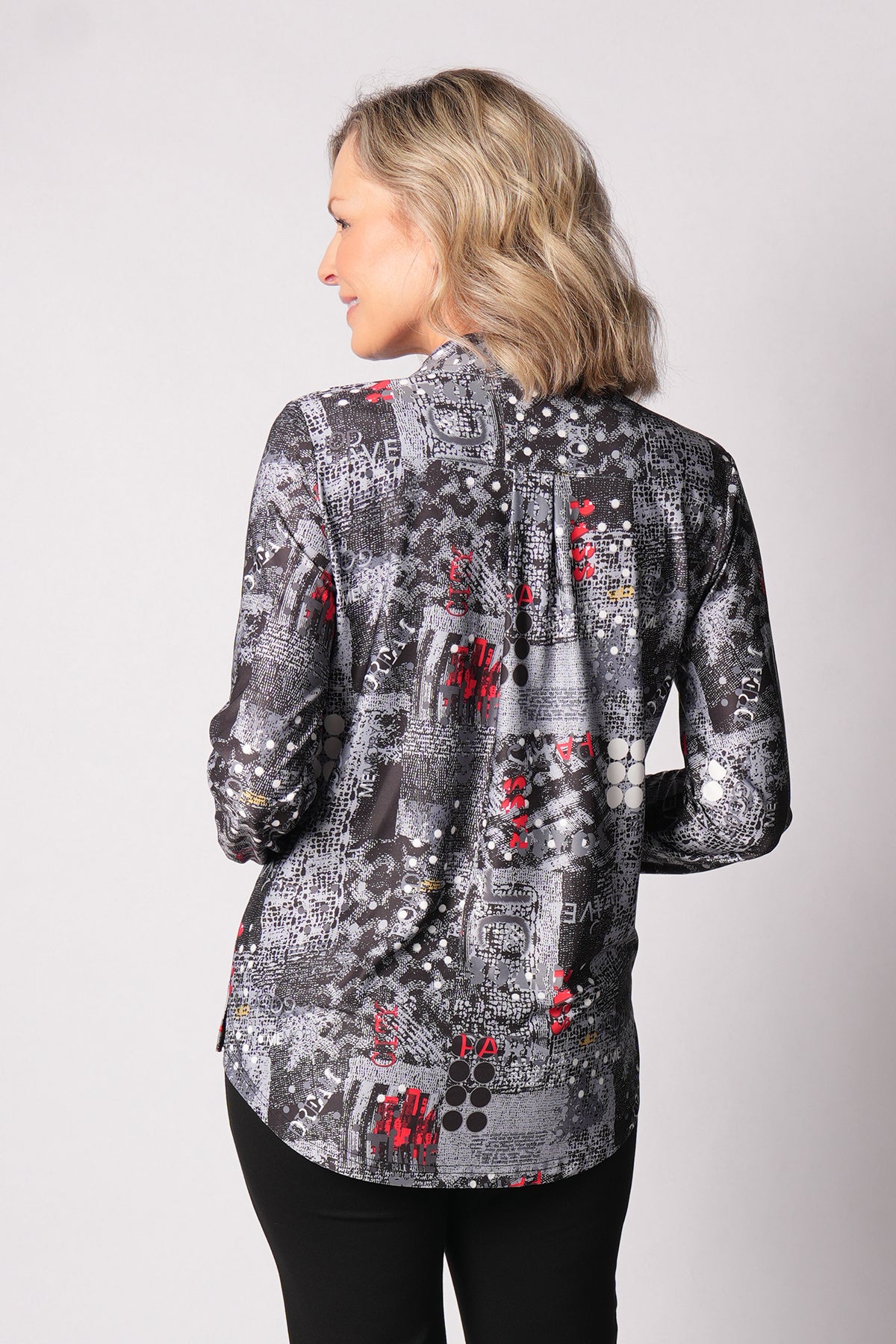 BLOUSE IMPRIMÉE À MANCHES LONGUES