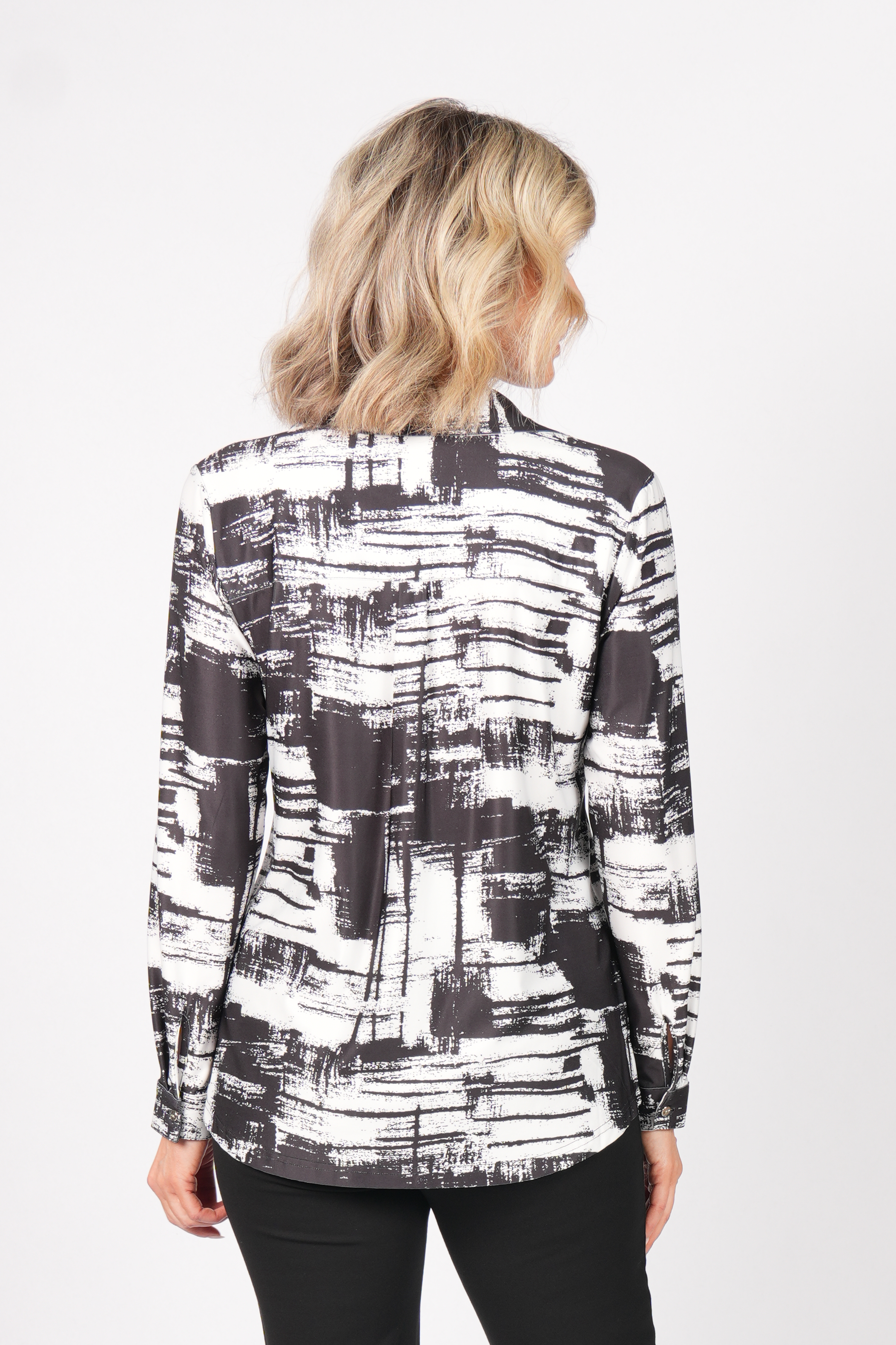 BLOUSE IMPRIMÉE À MANCHES LONGUES AVEC POCHE