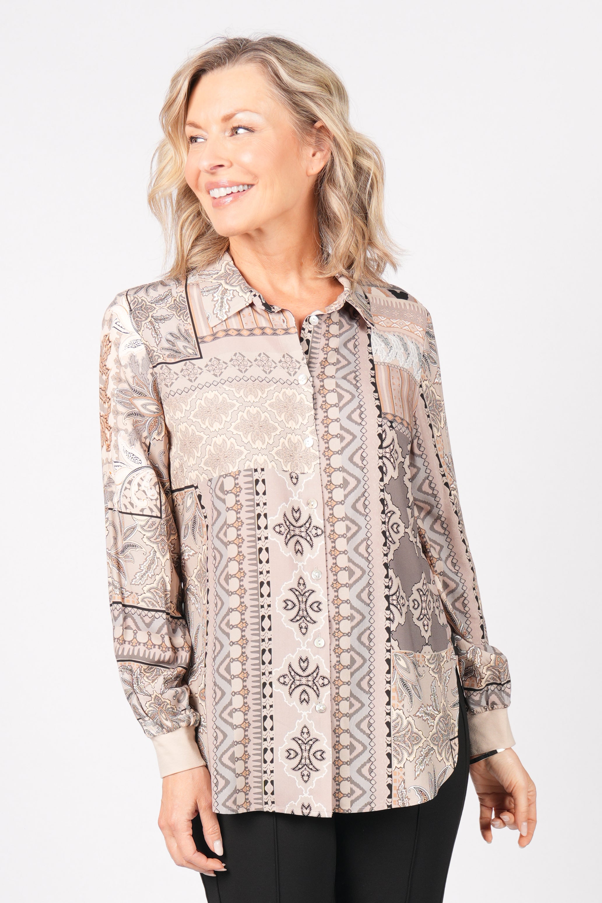 BLOUSE MANCHES LONGUES AVEC IMPRIMÉ