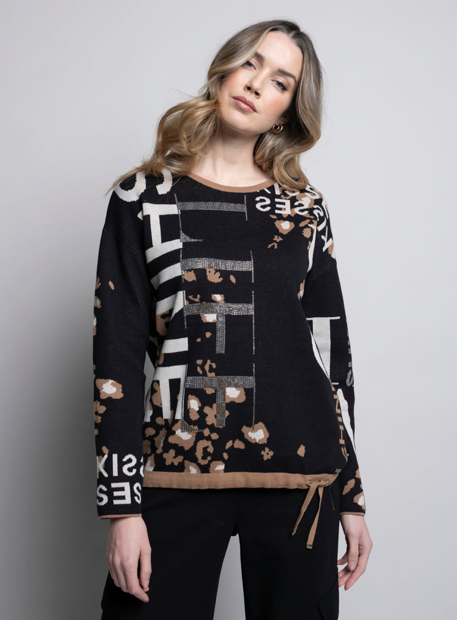 PRINTED LONG-SLEEVED SWEATER