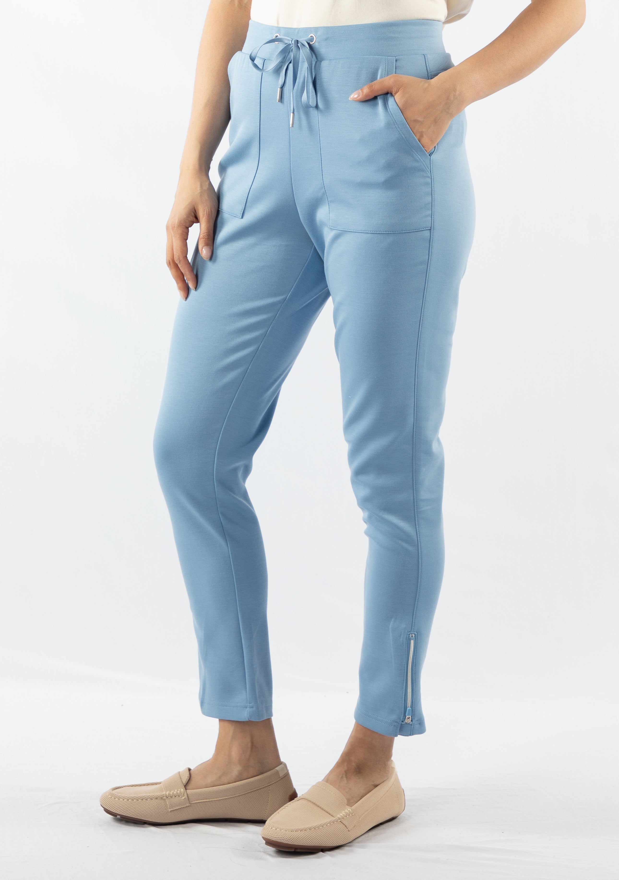 PLEATED ANKLE ZIP JOGGER – MARISE
